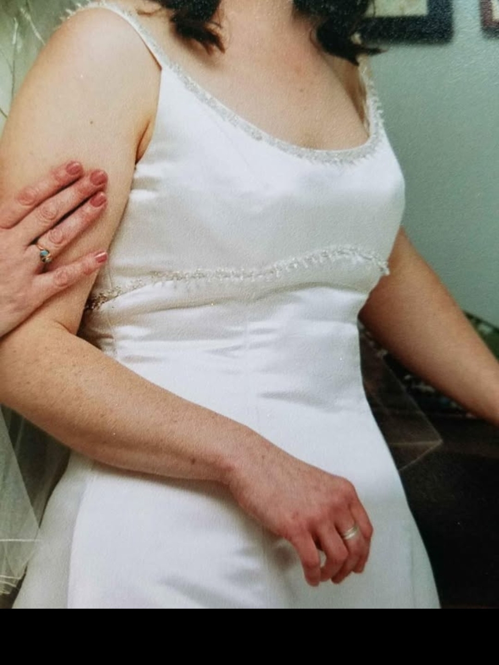 Preserved Silk Wedding Gown | Size 12 | Beaded Detail | Accessories Included